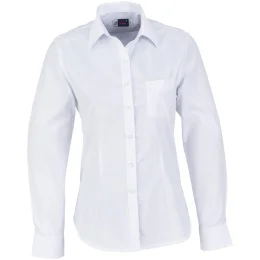 Ladies Long Sleeve Huntington Shirt - WHITE LIGHT BLUE - 2XL