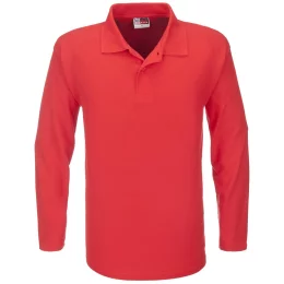Mens Long Sleeve Boston Golf Shirt - RED - XL