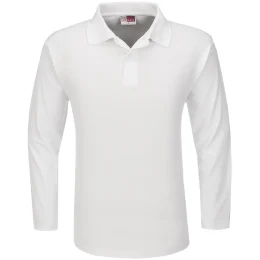 Mens Long Sleeve Boston Golf Shirt - WHITE - 2XL