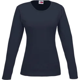 Ladies Long Sleeve Portland T-Shirt - NAVY - 2XL