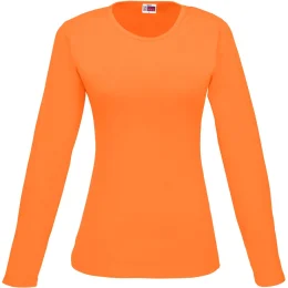 Ladies Long Sleeve Portland T-Shirt - ORANGE - 2XL
