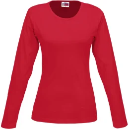 Ladies Long Sleeve Portland T-Shirt - RED - S