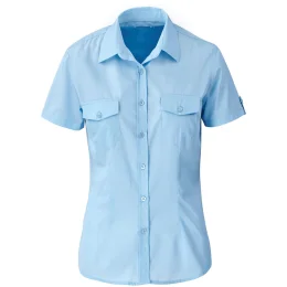 Ladies Short Sleeve Kensington Shirt - LIGHT BLUE - 2XL