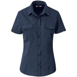 Ladies Short Sleeve Kensington Shirt - NAVY - 4XL