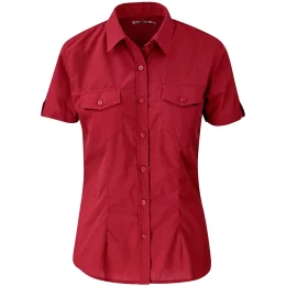 Ladies Short Sleeve Kensington Shirt - RED - 2XL