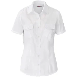 Ladies Short Sleeve Kensington Shirt - WHITE - 3XL