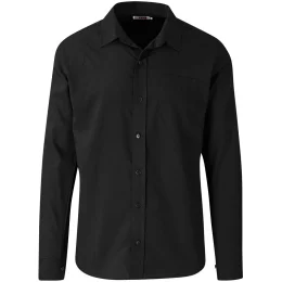 Mens Long Sleeve Kensington Shirt - BLACK - 4XL