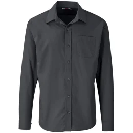 Mens Long Sleeve Kensington Shirt - GREY - 4XL