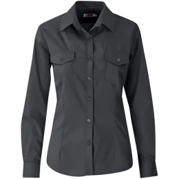 Ladies Long Sleeve Kensington Shirt - GREY - L