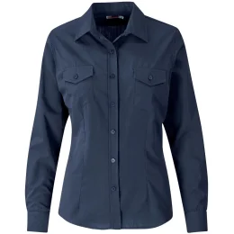 Ladies Long Sleeve Kensington Shirt - NAVY - 4XL