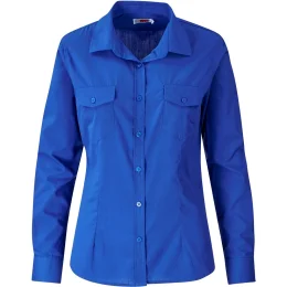 Ladies Long Sleeve Kensington Shirt - ROYAL BLUE - M