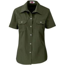 Ladies Short Sleeve Wildstone Shirt - MILITARY GREEN - 2XL