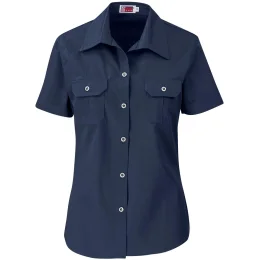 Ladies Short Sleeve Wildstone Shirt - NAVY - 4XL