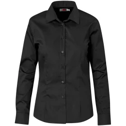 Ladies Long Sleeve Milano Shirt - BLACK - 4XL
