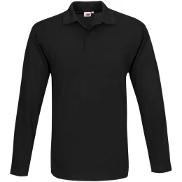 Mens Long Sleeve Elemental Golf Shirt - BLACK - M