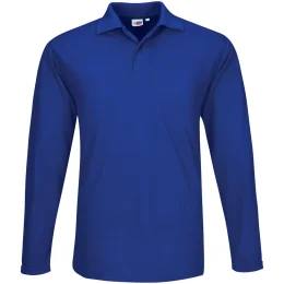 Mens Long Sleeve Elemental Golf Shirt - BLUE - XL