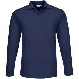 Mens Long Sleeve Elemental Golf Shirt - NAVY - M