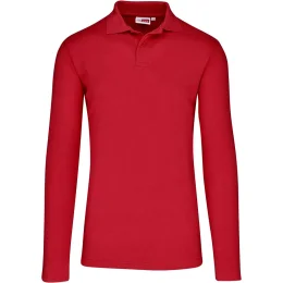 Mens Long Sleeve Elemental Golf Shirt - RED - 5XL