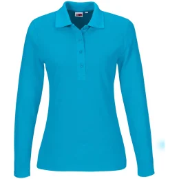 Ladies Long Sleeve Elemental Golf Shirt - AQUA - XL