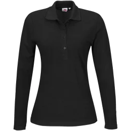 Ladies Long Sleeve Elemental Golf Shirt - BLACK - 2XL