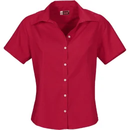 Ladies Short Sleeve Aspen Shirt - RED - 3XL