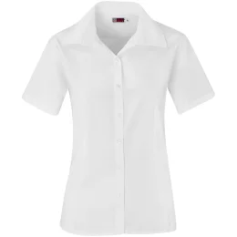 Ladies Short Sleeve Aspen Shirt - WHITE - 4XL