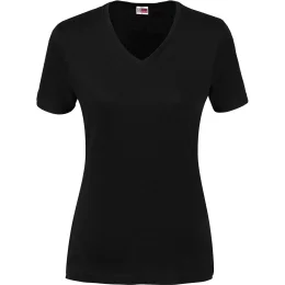 Ladies Super Club 165 V-Neck T-Shirt - BLACK - XL