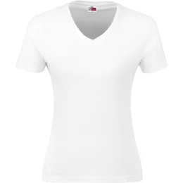 Ladies Super Club 165 V-Neck T-Shirt - WHITE - XL