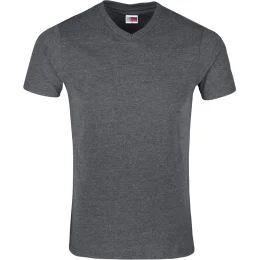 Mens Michigan Melange V-Neck T-Shirt - DARK GREY - 2XL