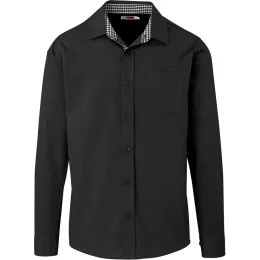 Mens Long Sleeve Warrington Shirt - BLACK - 4XL
