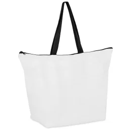 Hoppla Skyline Recycled PET Stitch-Bond Shopper With Zip - BLACK