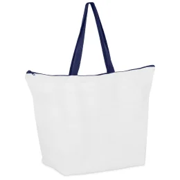 Hoppla Skyline Recycled PET Stitch-Bond Shopper With Zip - NAVY
