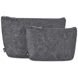 Okiyo Kesho Recycled PET Felt Accessory Bag - GREY