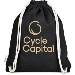 Okiyo Kinchaku Recycled Canvas Drawstring Bag - BLACK