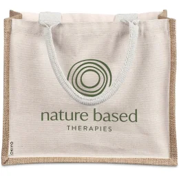 Okiyo Chinsai Midi Jute & Cotton Tote - NATURAL