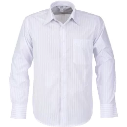 Mens Long Sleeve Manhattan Striped Shirt - WHITE NAVY - L