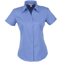 Ladies Short Sleeve Metro Shirt - BLUE - L