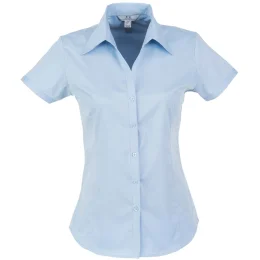 Ladies Short Sleeve Metro Shirt - LIGHT BLUE - S