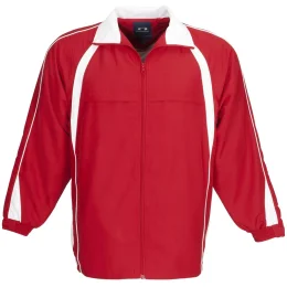 Unisex Splice Track Top - RED WHITE - L