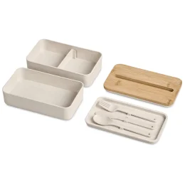 Okiyo Dura Wheat Straw & Bamboo Lunch Box Set - NATURAL