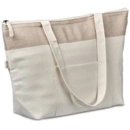 Okiyo Arshi Cotton & Jute 12 Can Lunch Cooler - NATURAL