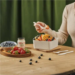 Okiyo Wani Wheat Straw & Bamboo Lunch Box - NATURAL
