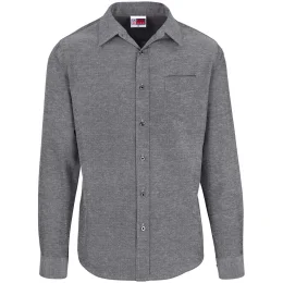 Mens Long Sleeve Oxford Shirt - DARK GREY - L
