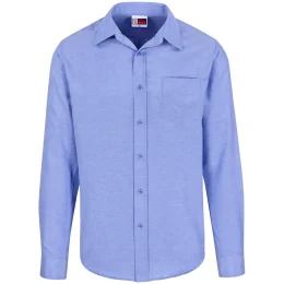 Mens Long Sleeve Oxford Shirt - SKY BLUE - L