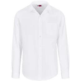 Mens Long Sleeve Oxford Shirt - WHITE - XL