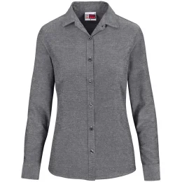 Ladies Long Sleeve Oxford Shirt - DARK GREY - M
