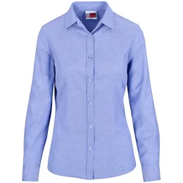 Ladies Long Sleeve Oxford Shirt - SKY BLUE - 3XL