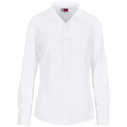 Ladies Long Sleeve Oxford Shirt - WHITE - 2XL