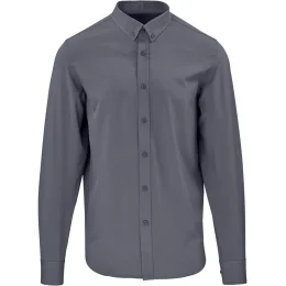 Mens Long Sleeve Sorrento Shirt - CHARCOAL - 5XL