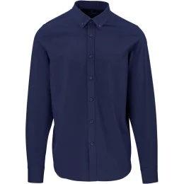 Mens Long Sleeve Sorrento Shirt - NAVY - S